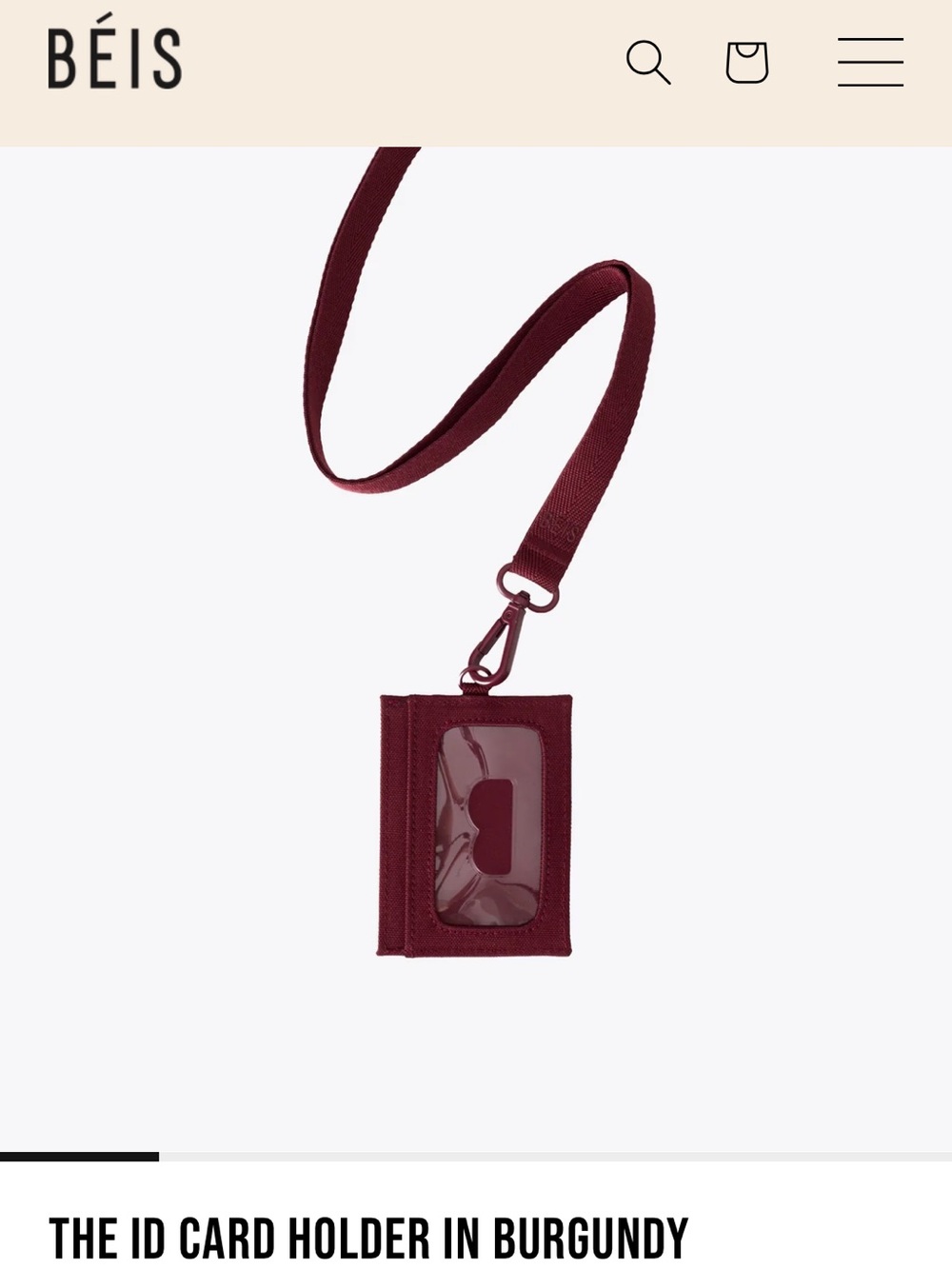 BEIS Burgundy Card Holder with Matching Lanyard - Picture 4 of 4